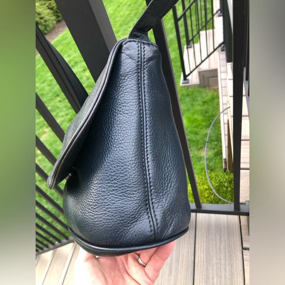 Coach Vintage Navy Blue Pebble Leather #4903 Sonoma Flap Crossbody Handbag - Picture 2 of 15